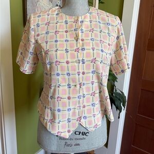 Vintage Floral Button-Up Med